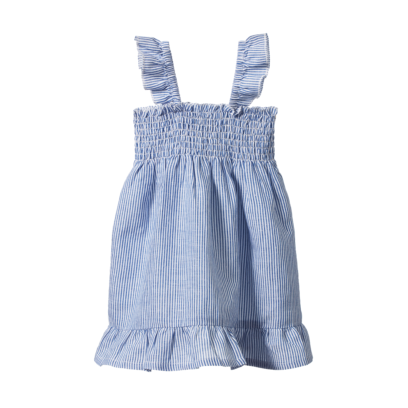 Nature Baby Gala Dress Linen Blue Stripe
