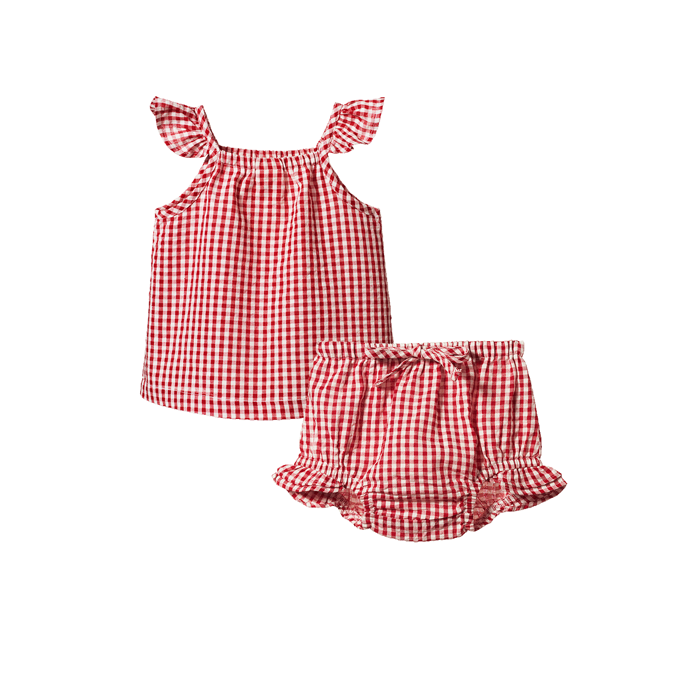 Nature Baby Petal Set Red Gingham Check