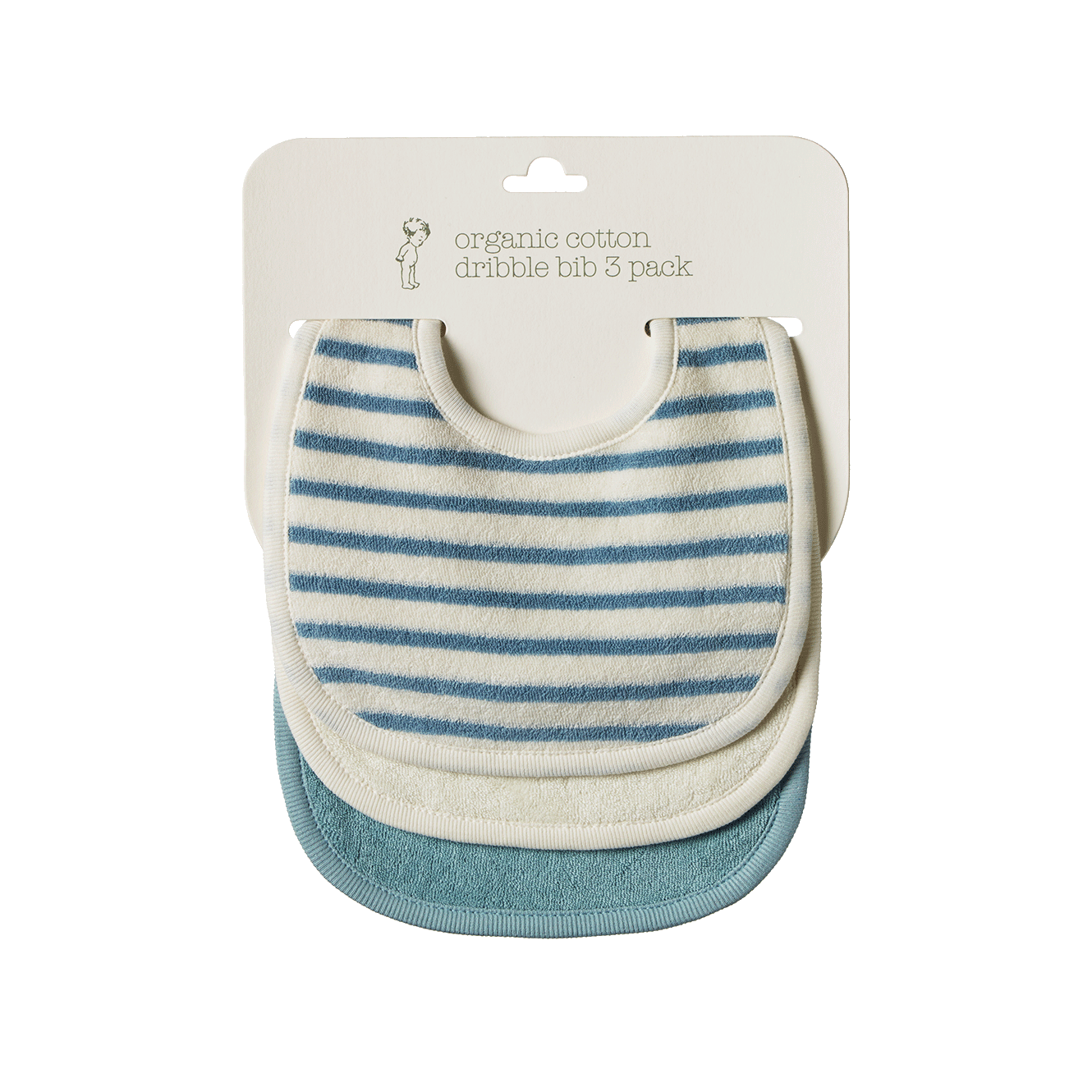 Nature Baby Dribble Bibs 3 Pack Powder Blue|Natural