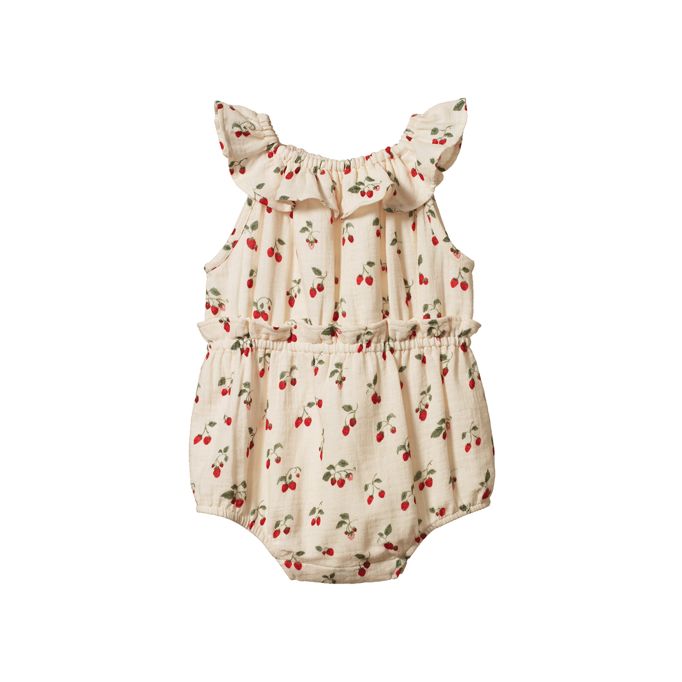 Nature Baby Plum Suit Muslin Strawberry Blush Print