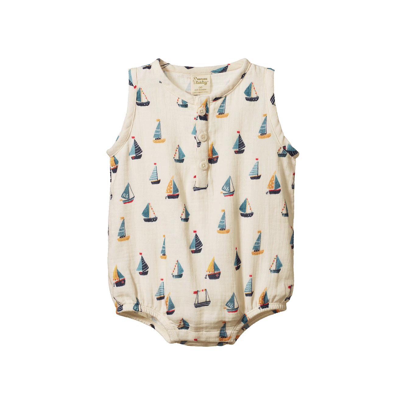Nature Baby Cedar Suit Muslin Regatta Print