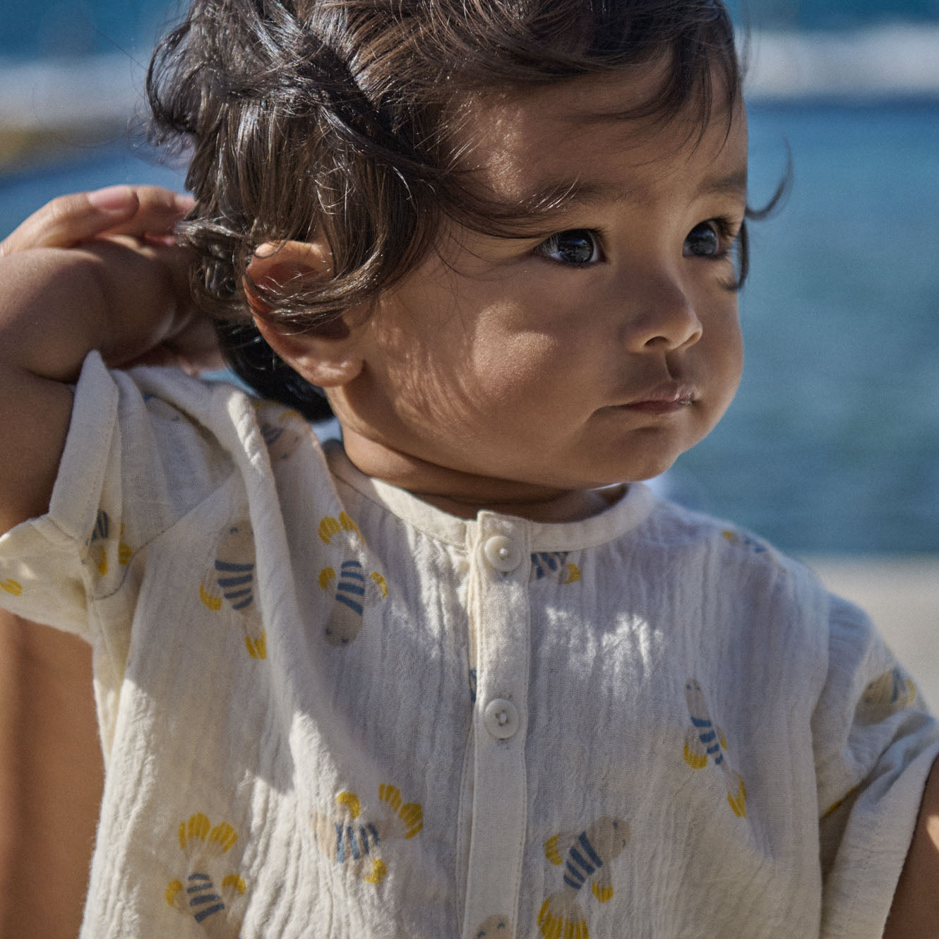 Nature Baby Short Sleeve Caravan Shirt Muslin Fish Fable Print