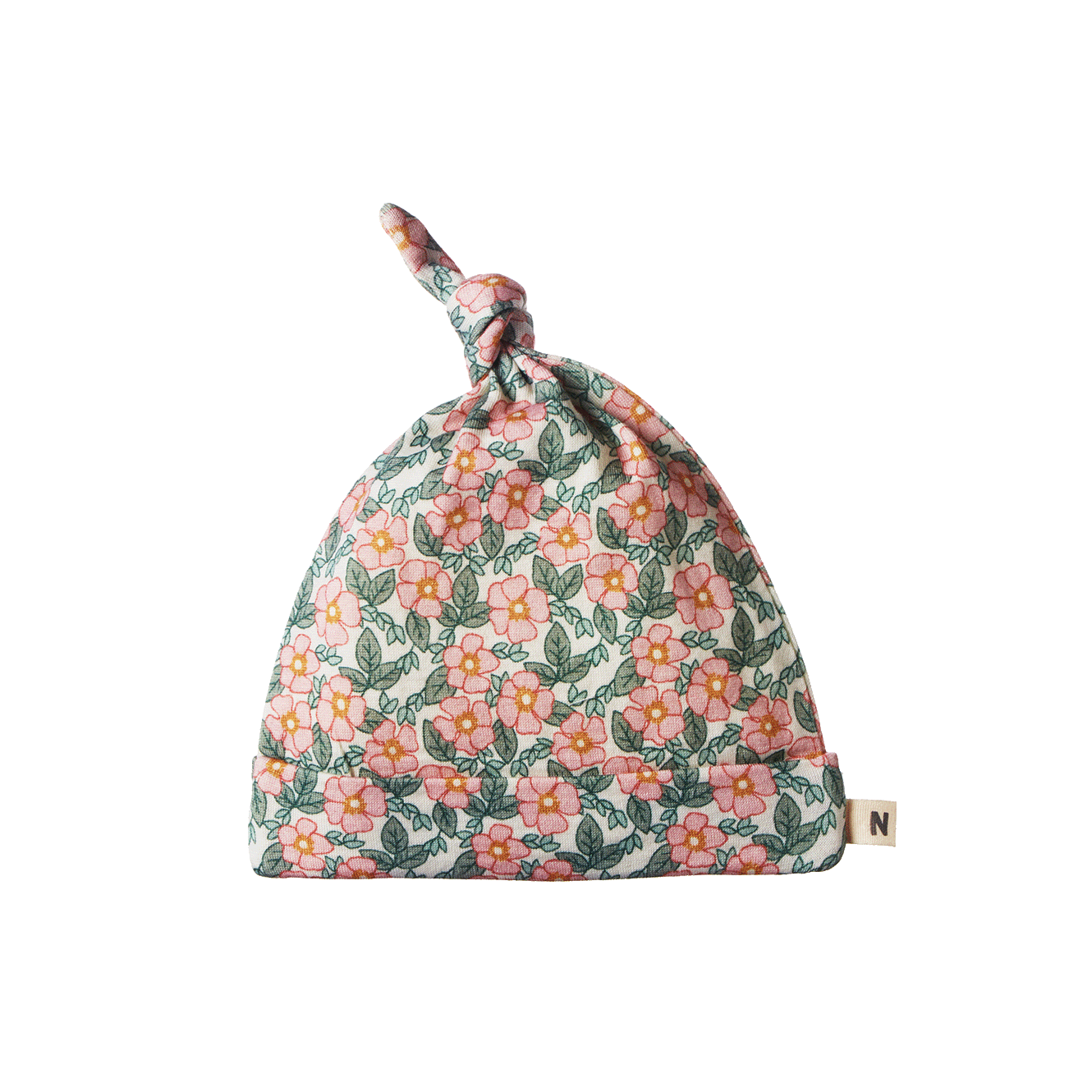Nature Baby Merino Essential Knotted Beanie Garland Print