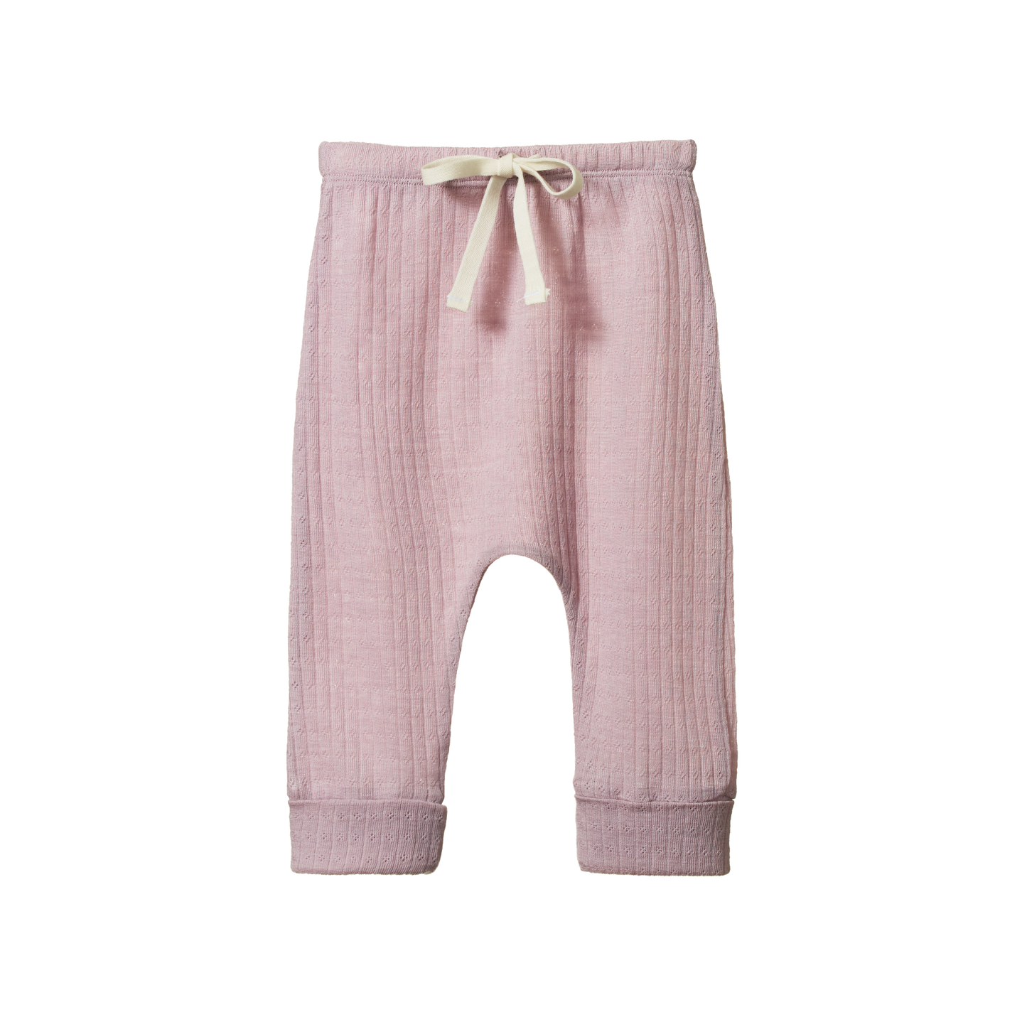 Nature Baby Merino Essential Drawstring Pants Pointelle Lilac