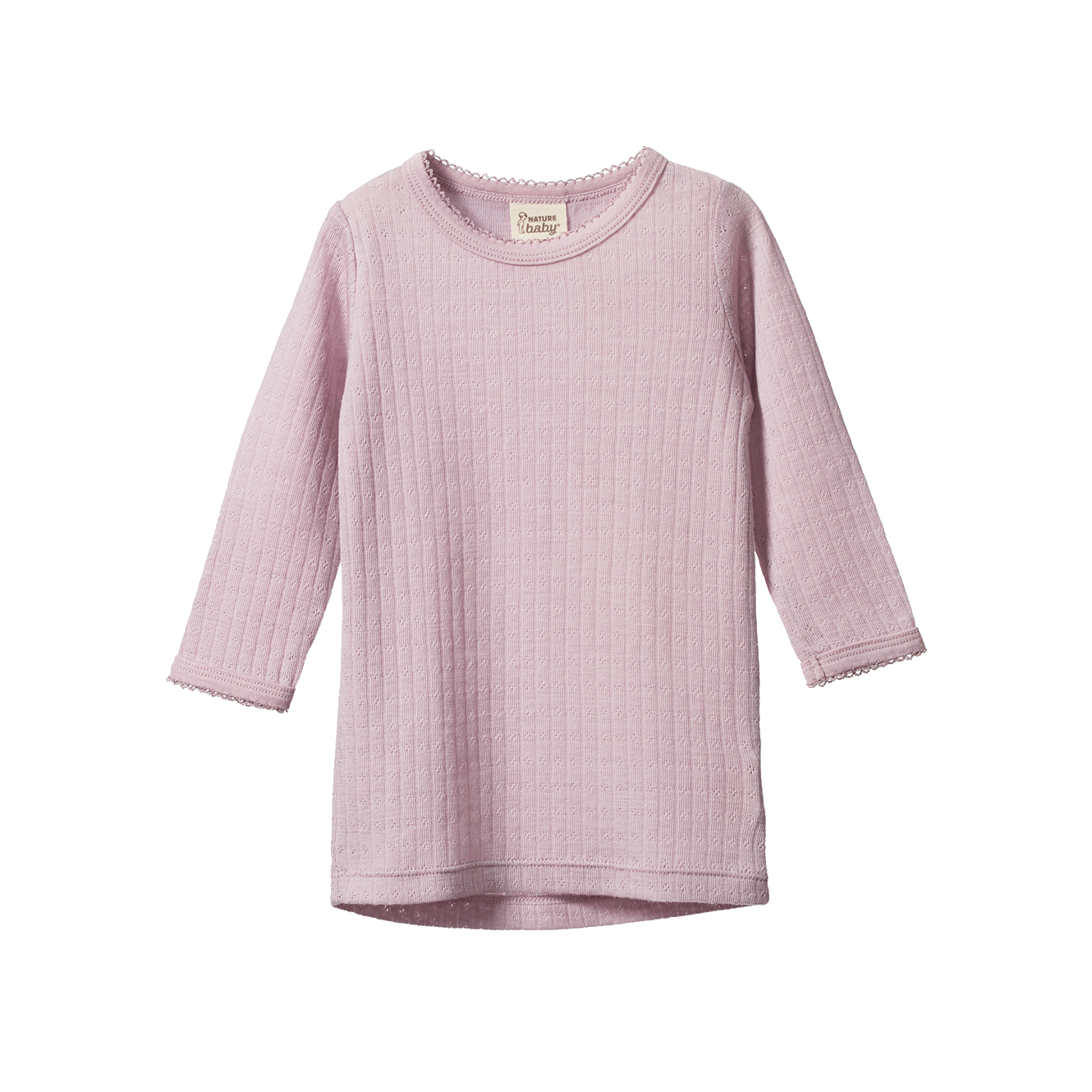 Nature Baby Merino Essential Long Sleeve Cloud Tee Pointelle Lilac