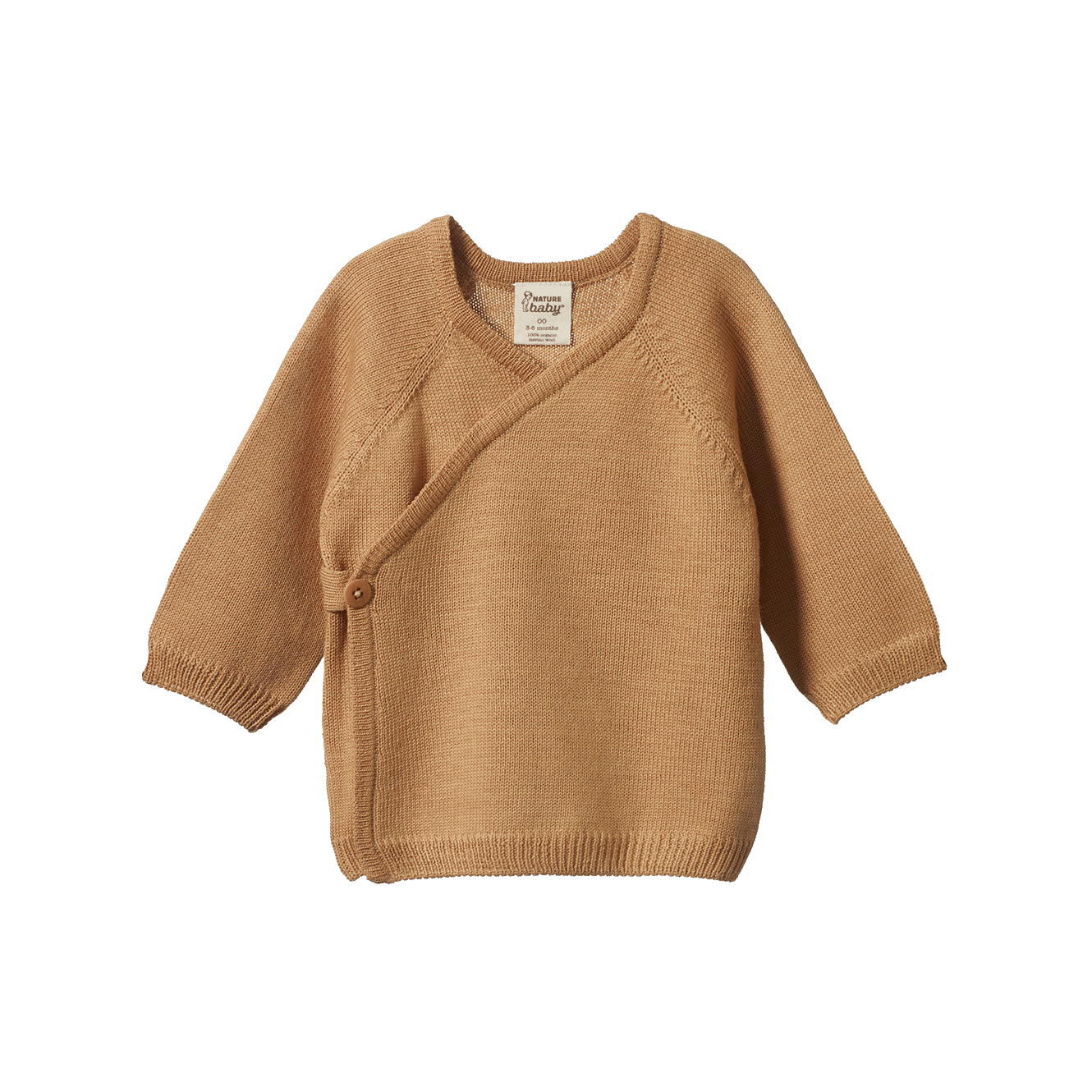 Nature Baby Merino Knit Kimono Jacket Caramel