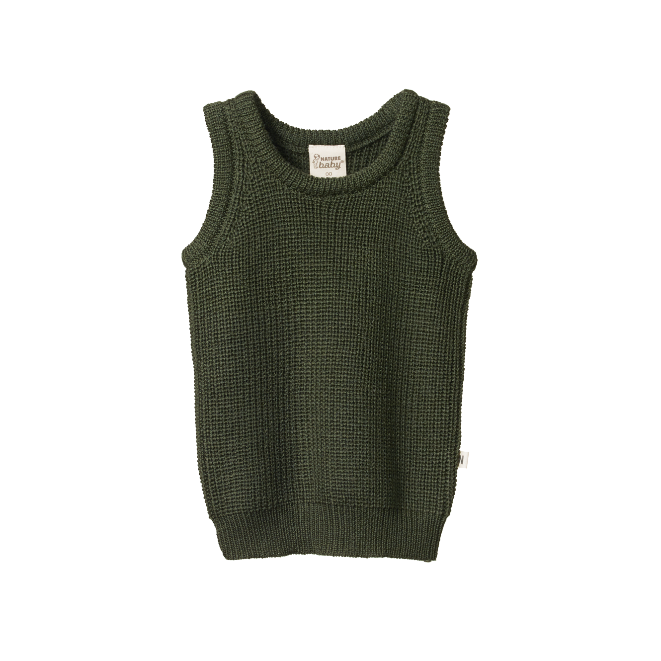 Nature Baby Merino Knit Vest Thyme Chunky Knit