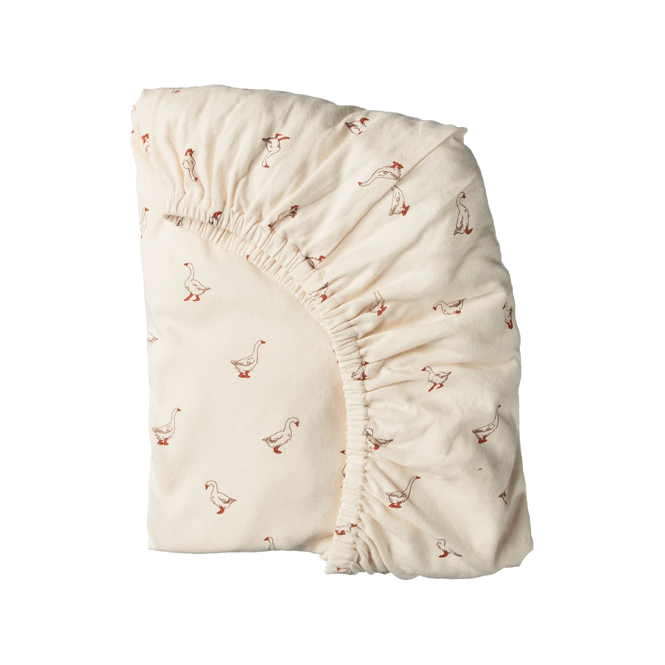 Nature Baby Fitted Sheet Jersey Goosey Natural Print Cot