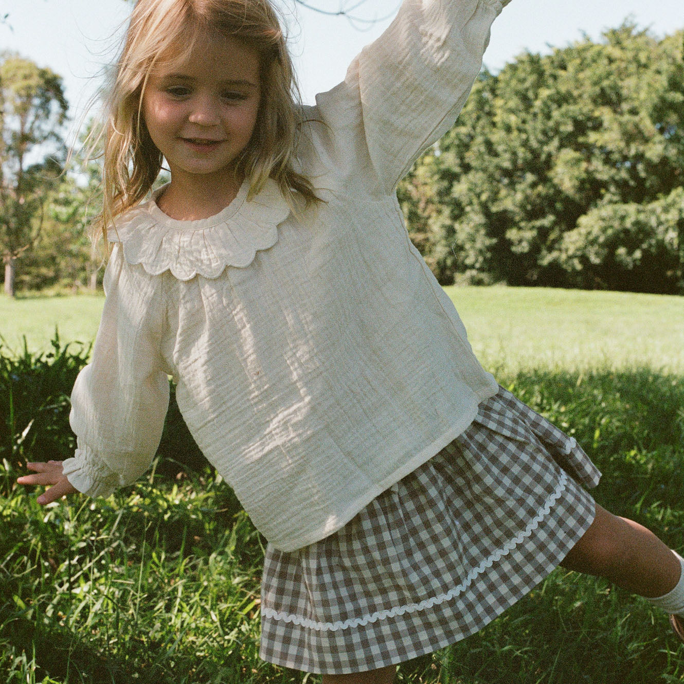 Nature Baby Ruffle Cameron Blouse Natural Crinkle