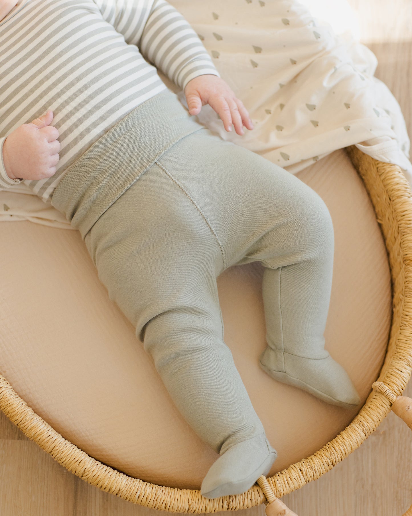 Quincy Mae Side Snap Bodysuit + Pant Set | Fern Stripe *Pre-Order*
