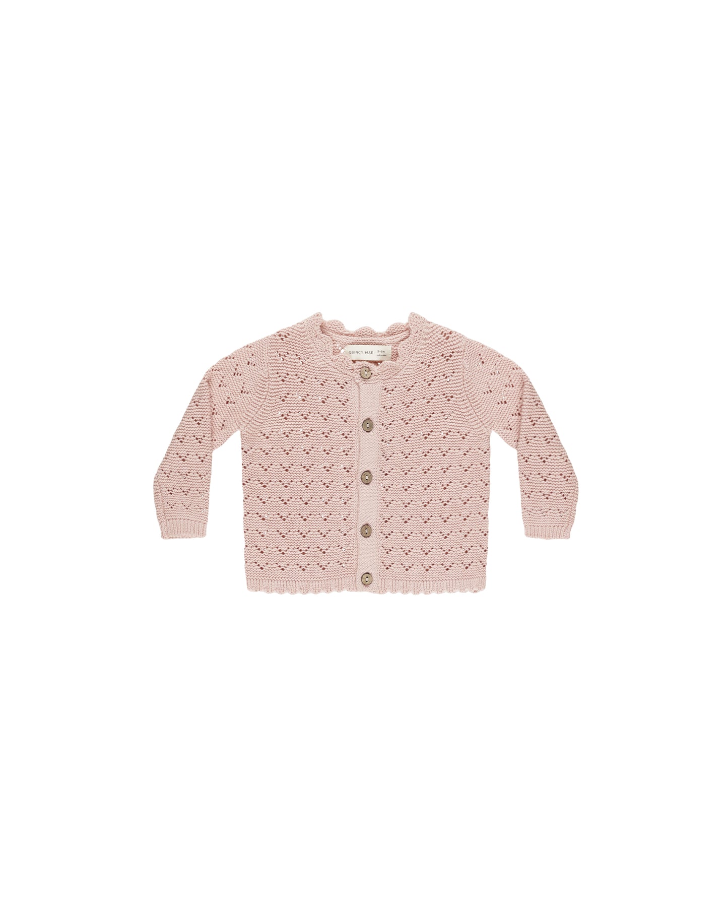 Quincy Mae Scalloped Cardigan | Bubblegum