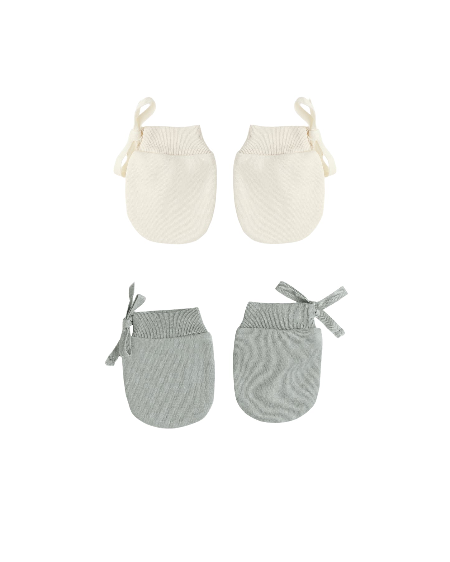 Quincy Mae No Scratch Mittens, Set Of 2 | Steel Blue & Natural *Pre-Order*