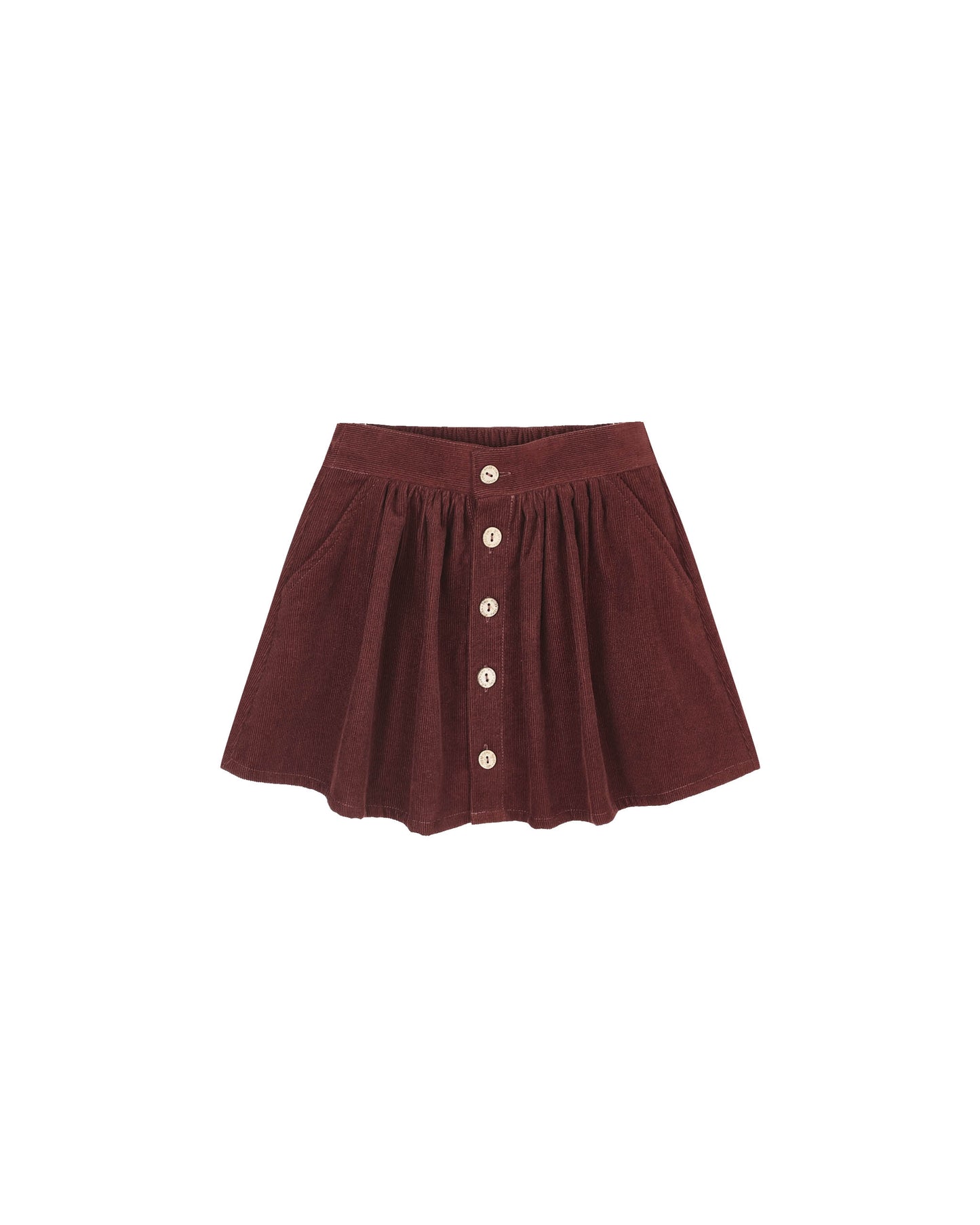 Rylee + Cru Button Front Mini Skirt | Burgundy