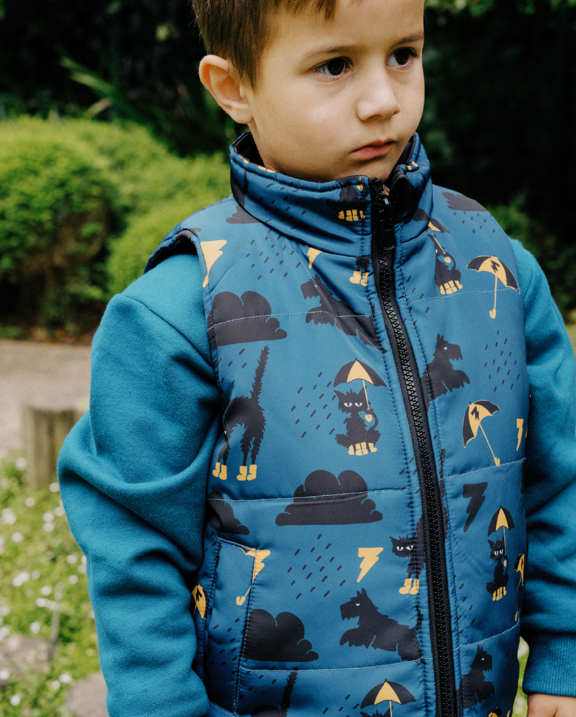 Band of Boys Raining Cat + Dogs Reversible Puffer Vest
