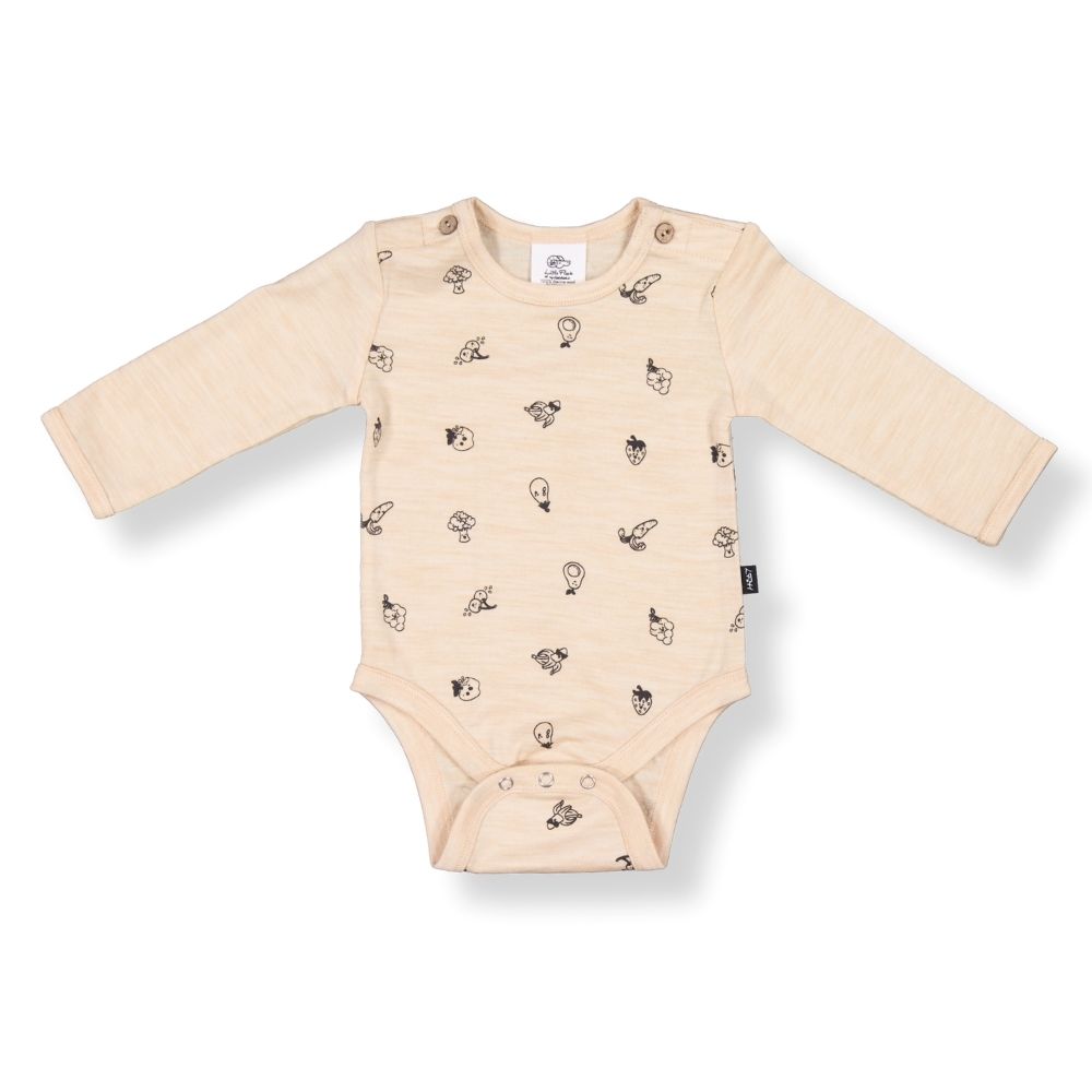 LFOH Riley Bodysuit Wheat Marle Fruit'n'Veg