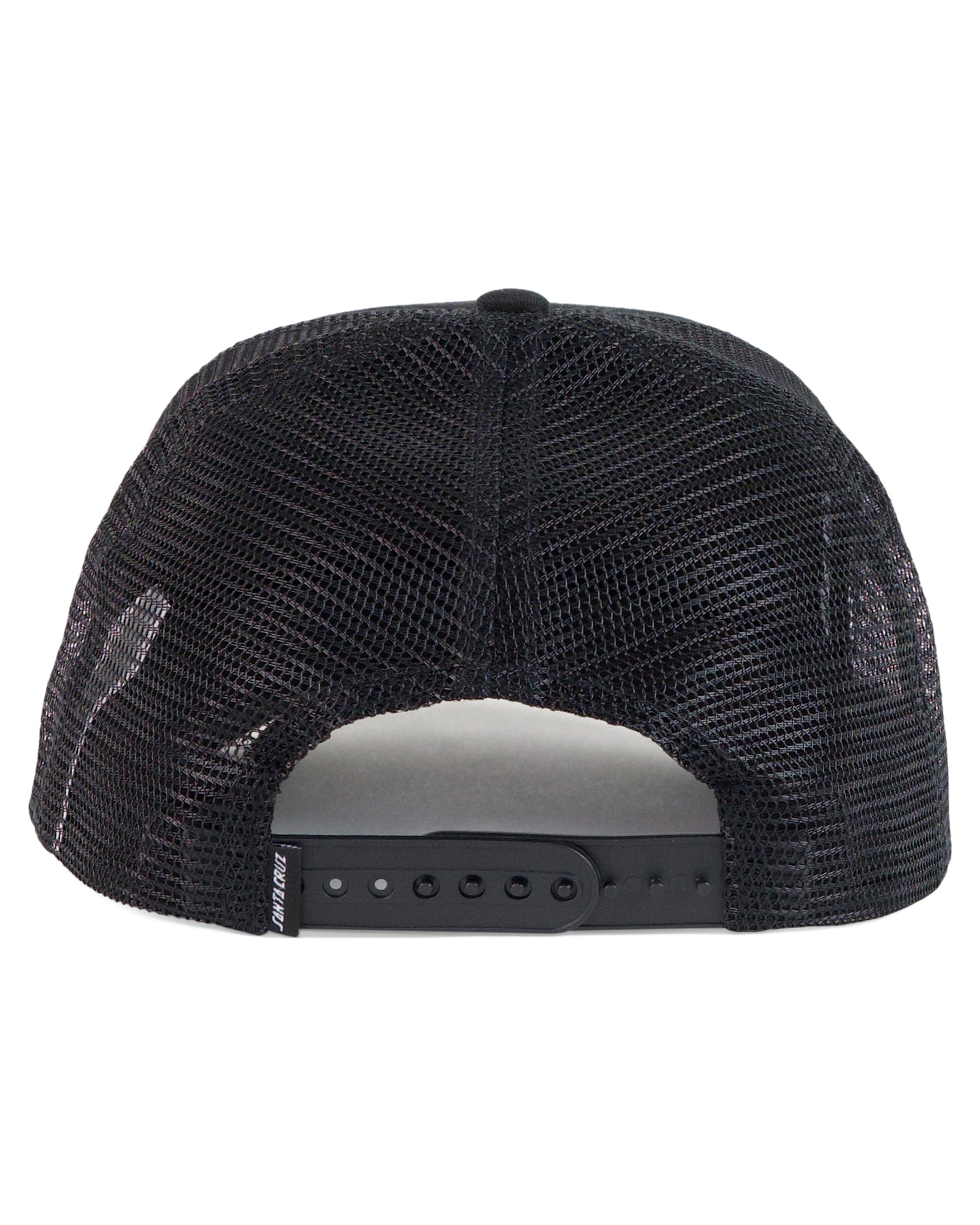 Santa Cruz Oval Check Flame Dot Trucker Cap Black