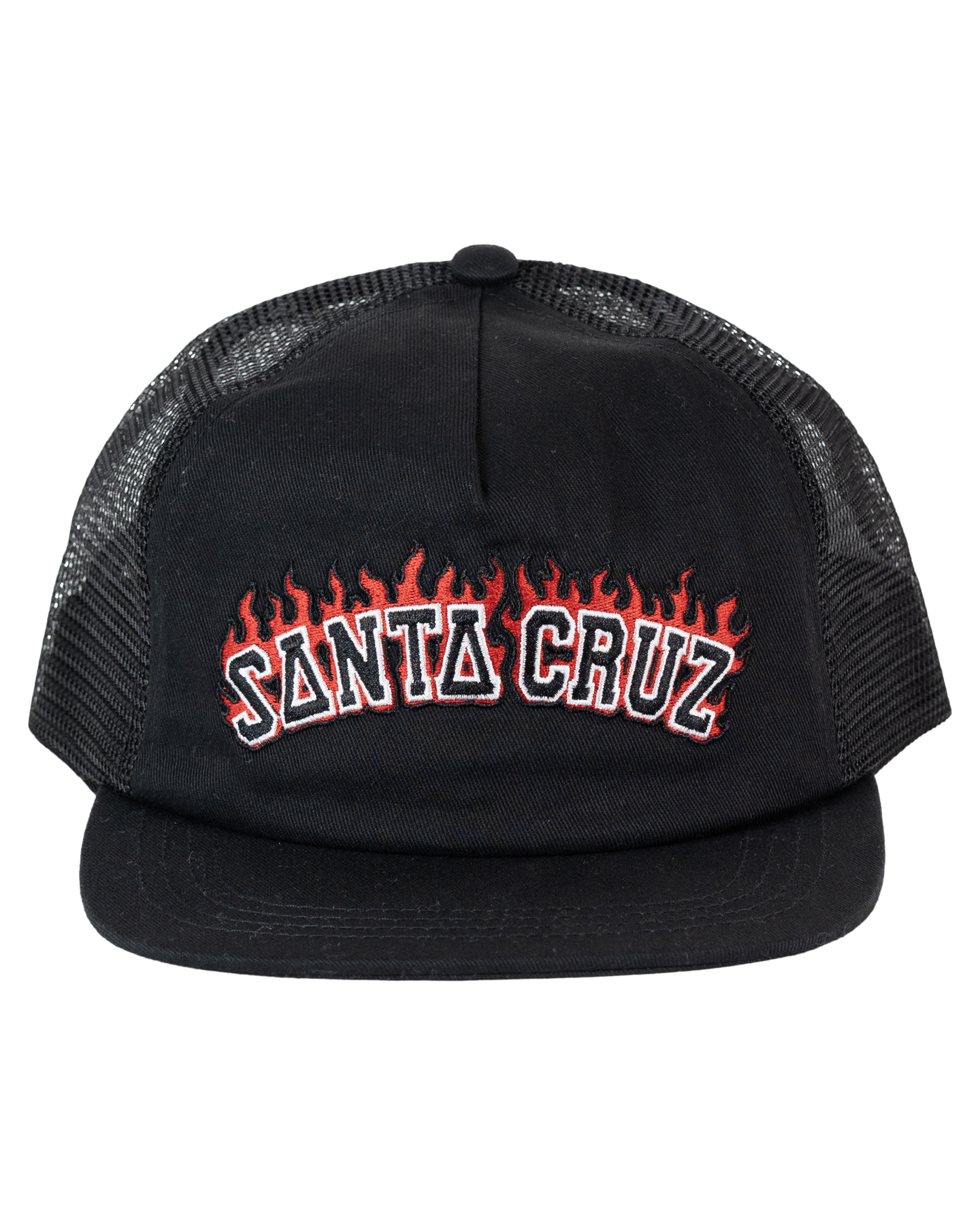 Santa Cruz Flamed Collegiate Arch Trucker Black