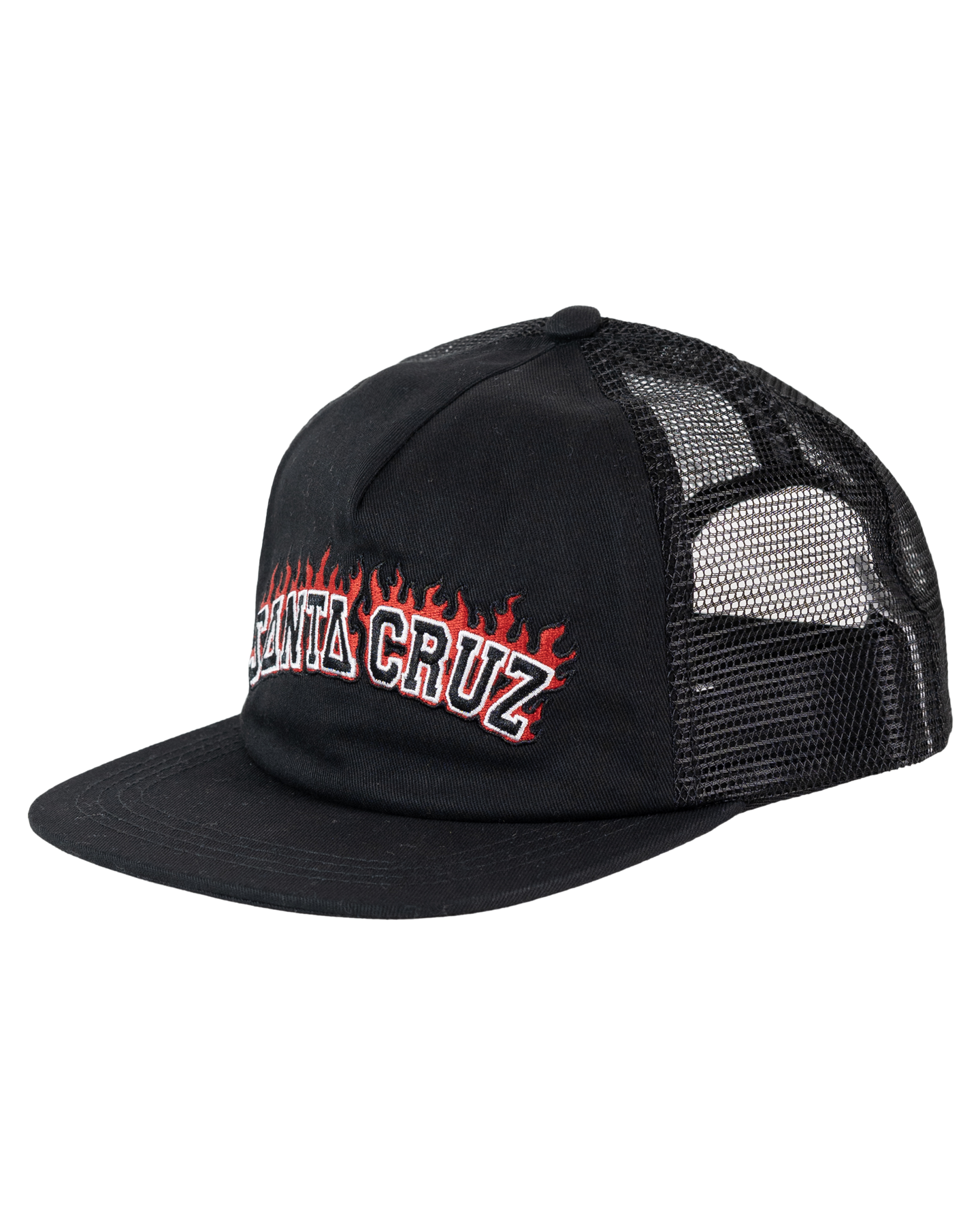 Santa Cruz Flamed Collegiate Arch Trucker Black