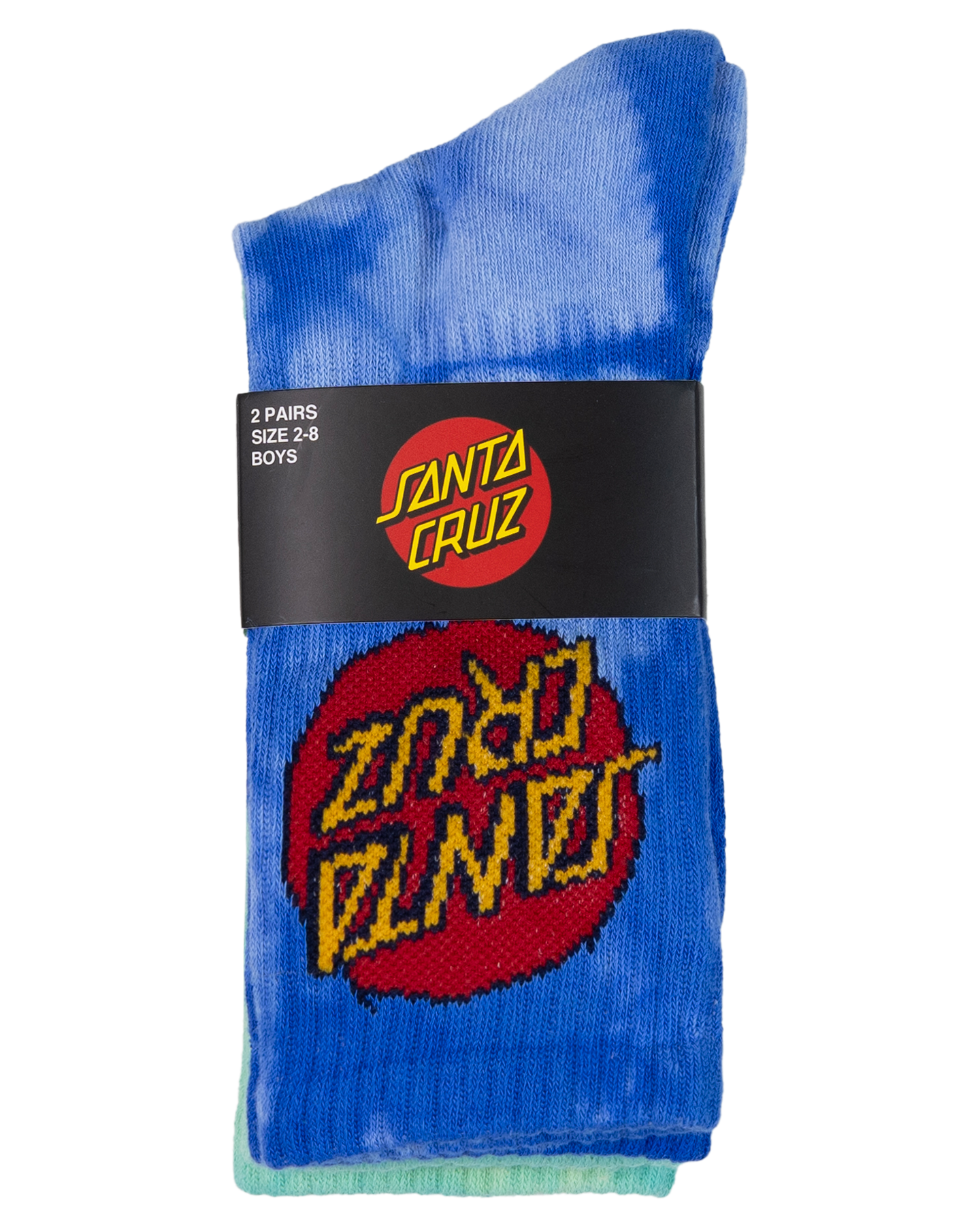 Santa Cruz Dye Crew Sock 2pack Blue Tie Dye | Teal Tie Dye