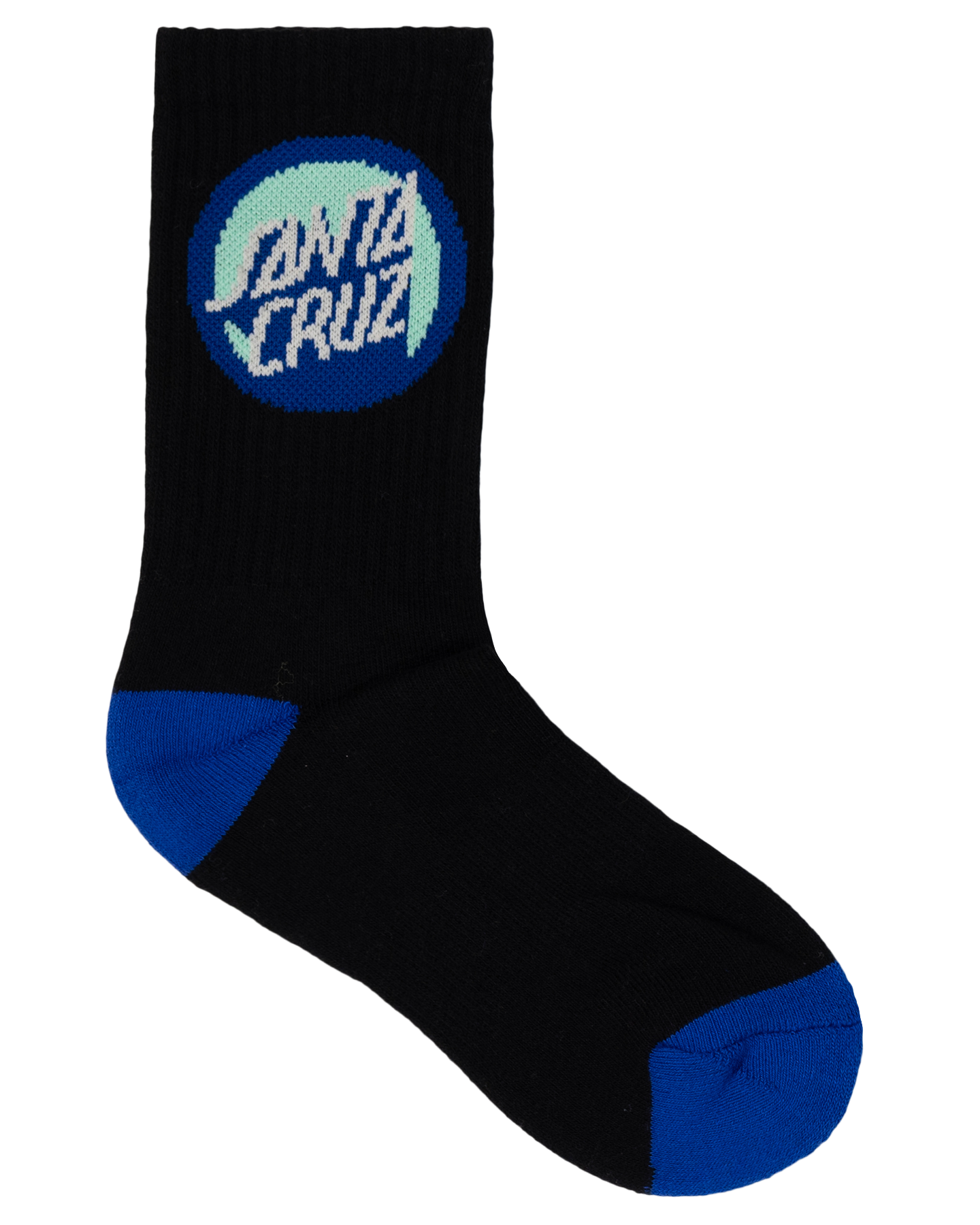 Santa Cruz Bold Shadow Dot Crew Sock Black | White | Grey Marle