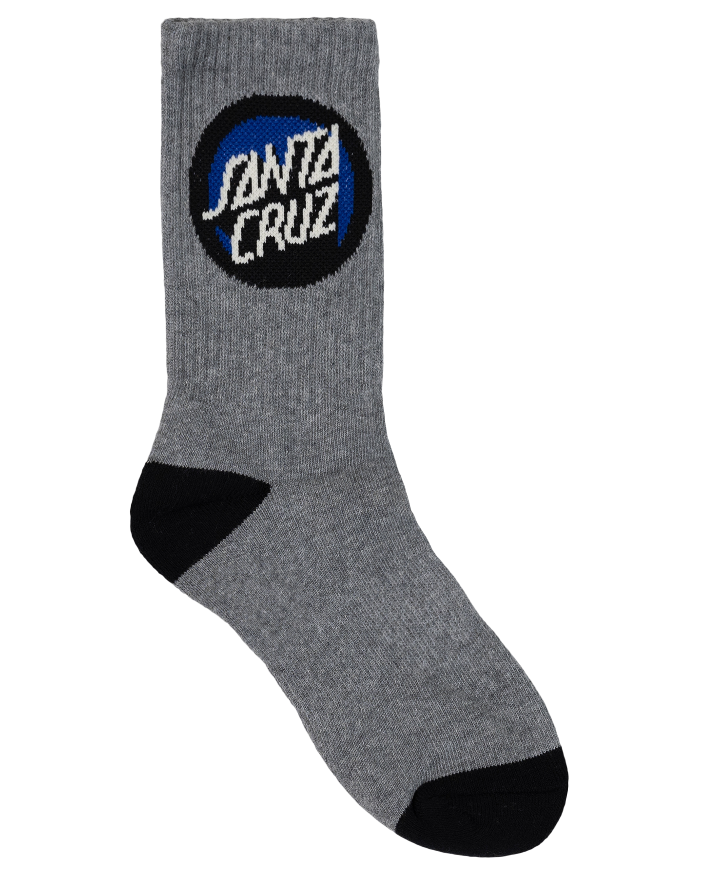 Santa Cruz Bold Shadow Dot Crew Sock Black | White | Grey Marle