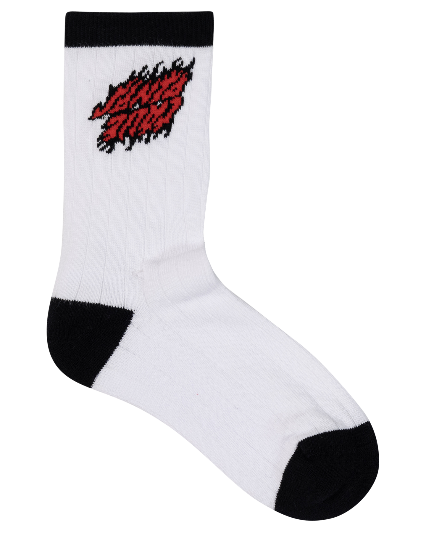 Santa Cruz Flamed Stack Upside Down Crew Sock 2 Pack White | Black