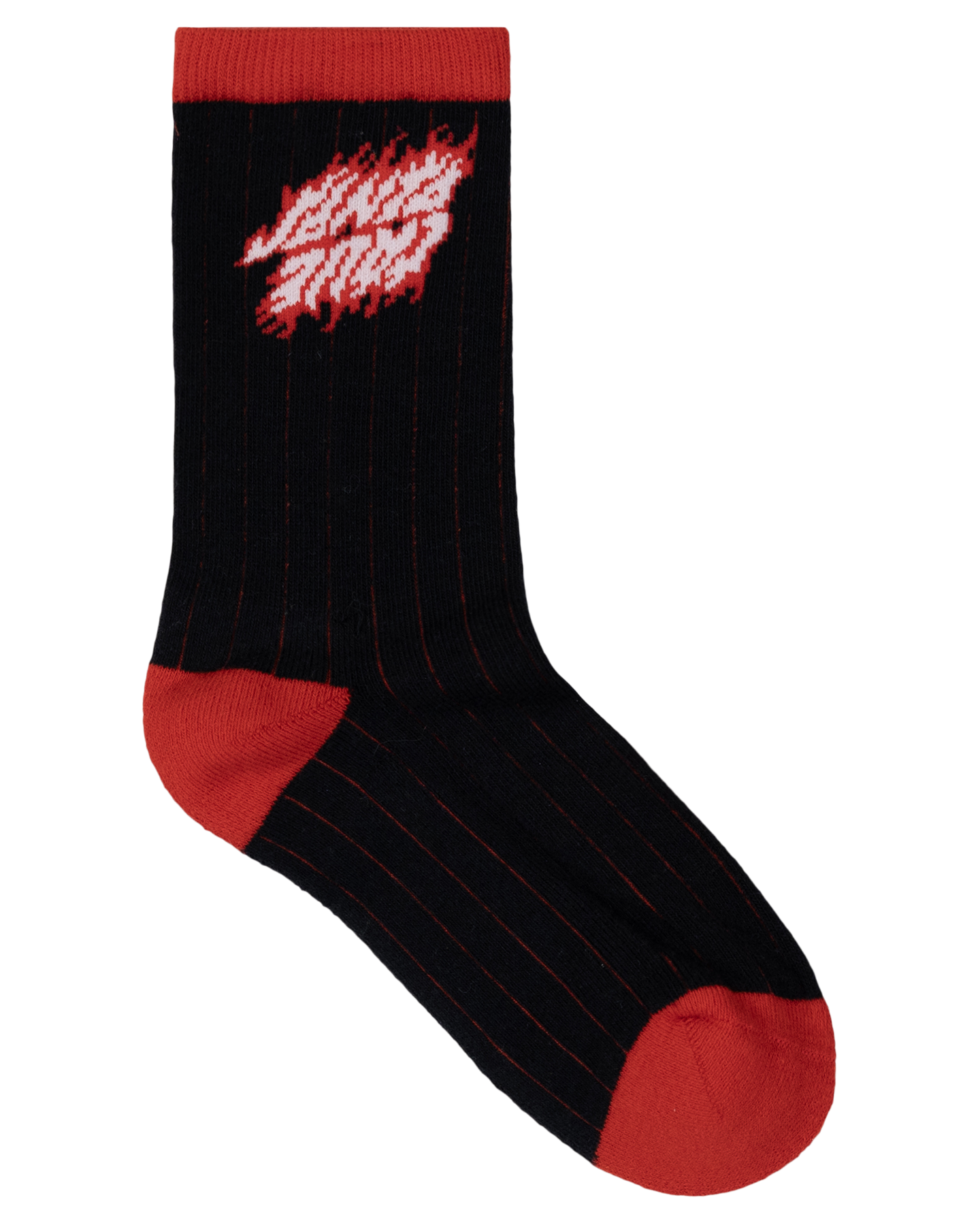 Santa Cruz Flamed Stack Upside Down Crew Sock 2 Pack White | Black