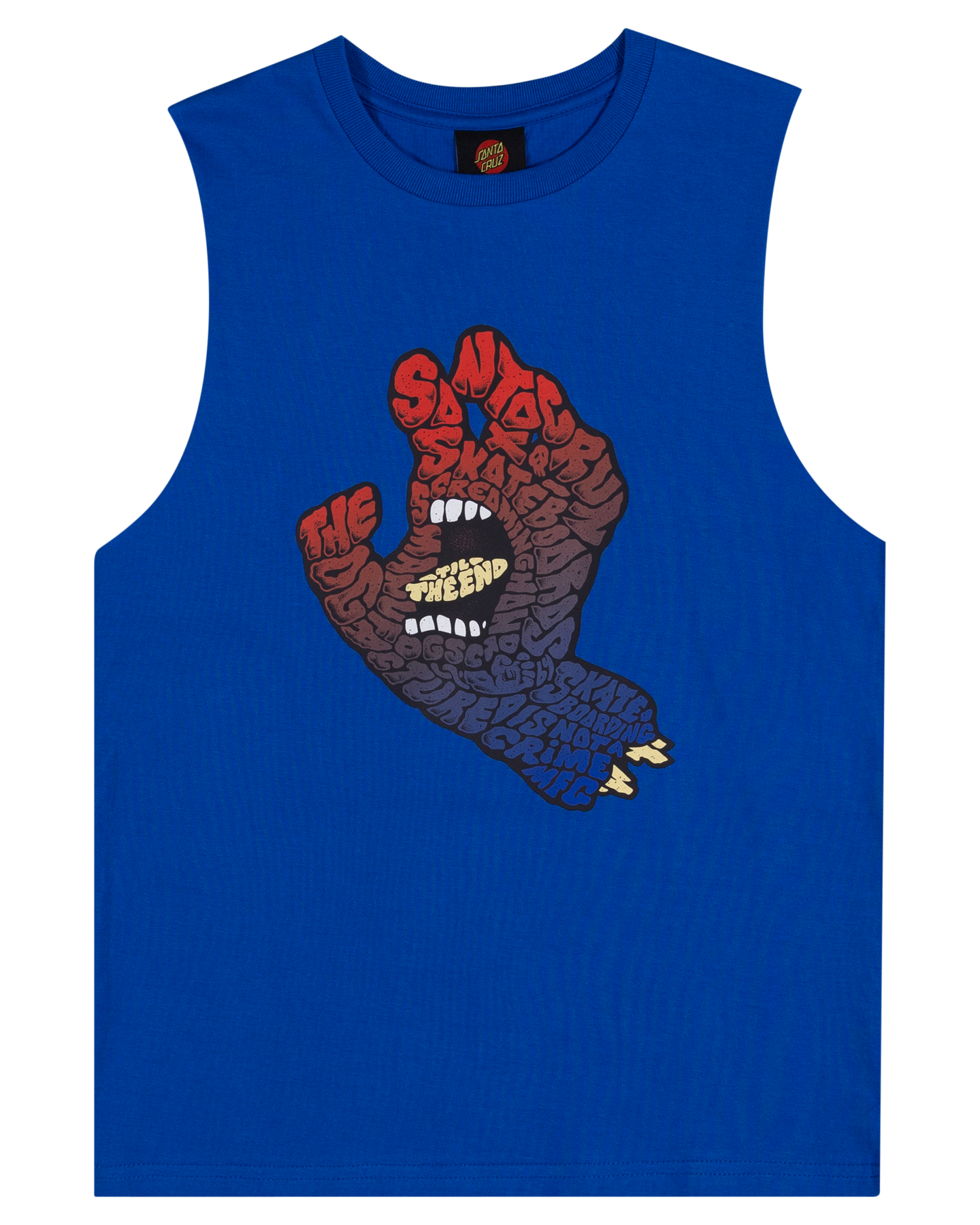 Santa Cruz Letter Hand Fade Front Muscle Tee Cobalt