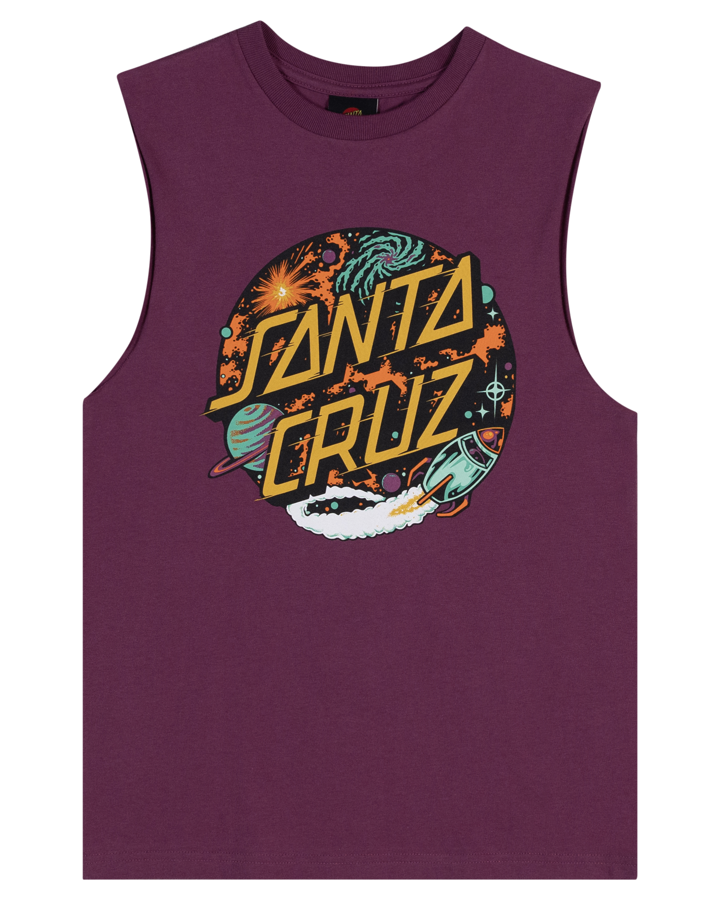 Santa Cruz Space Dot Front Muscle Tee Maroon
