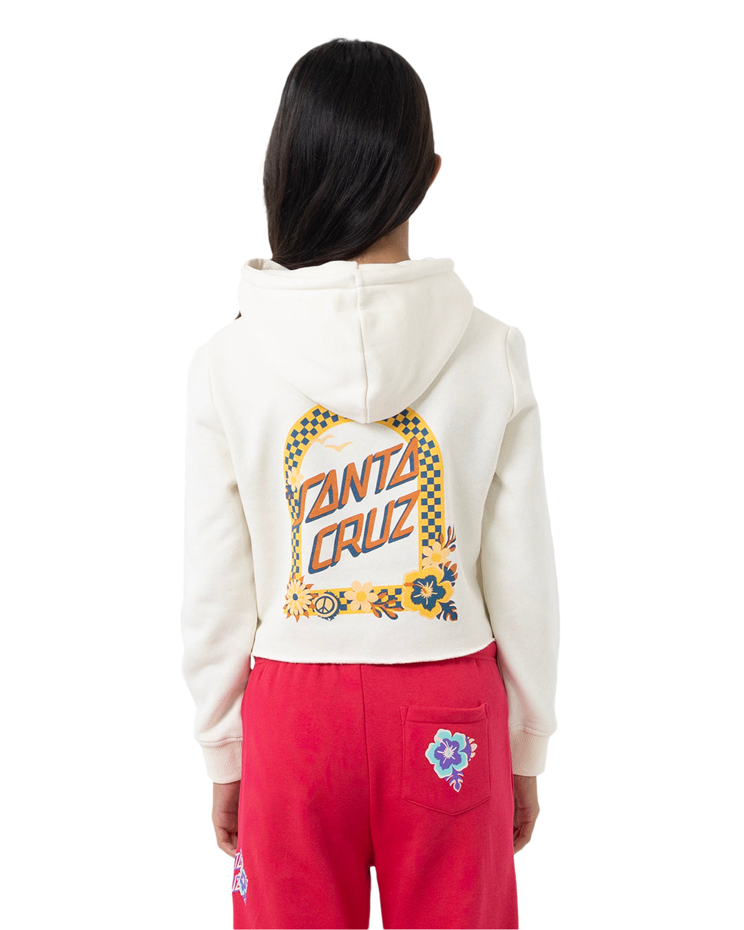 Santa Cruz Free Spirit Floral Chest Hoodie Cream
