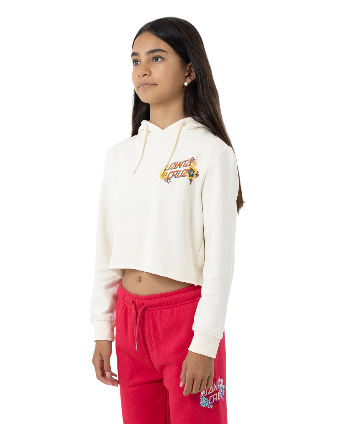 Santa Cruz Free Spirit Floral Chest Hoodie Cream
