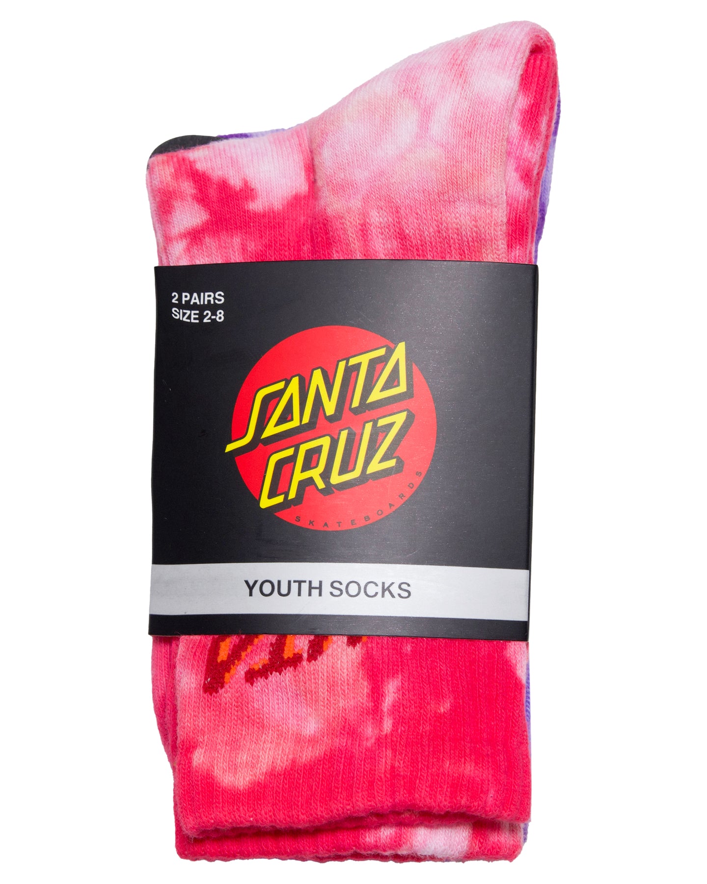 Santa Cruz Free Spirit Stack Crew Sock 2pack Pink Coral | Iris Tie Dye