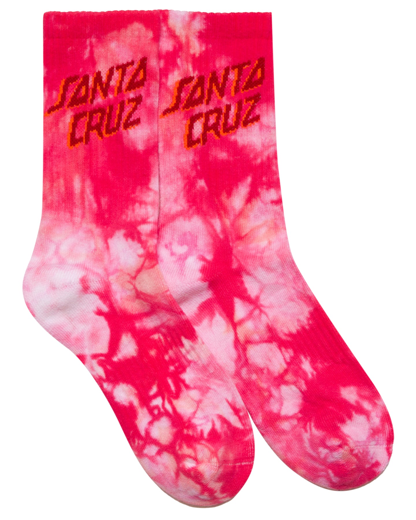 Santa Cruz Free Spirit Stack Crew Sock 2pack Pink Coral | Iris Tie Dye