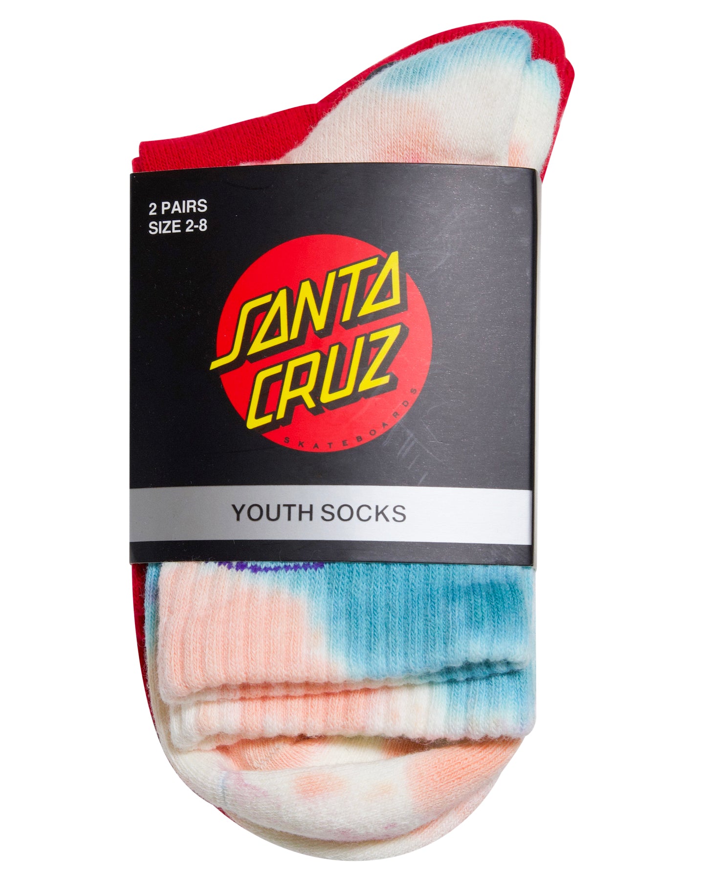 Santa Cruz Moon Dot Outline Mid Sock 2pack Turquoise Tie Dye | Rose