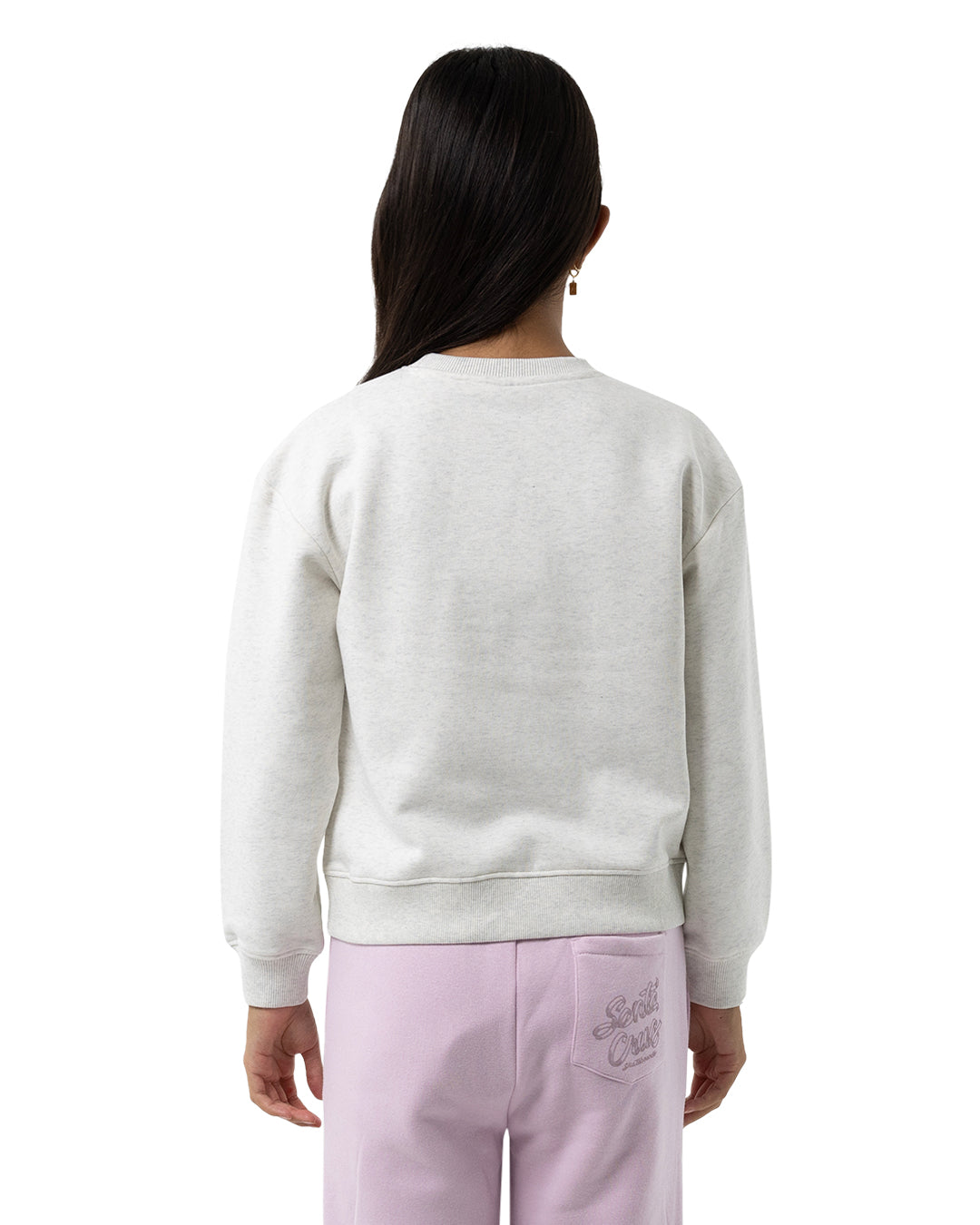 Santa Cruz Collegiate Strip Front Sweater White Marle