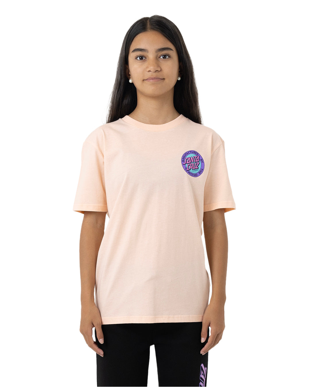 Santa Cruz MFG Retro Dot Reverse Short Sleeve Tee Pink Coral