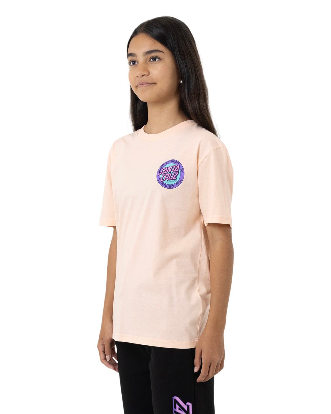 Santa Cruz MFG Retro Dot Reverse Short Sleeve Tee Pink Coral