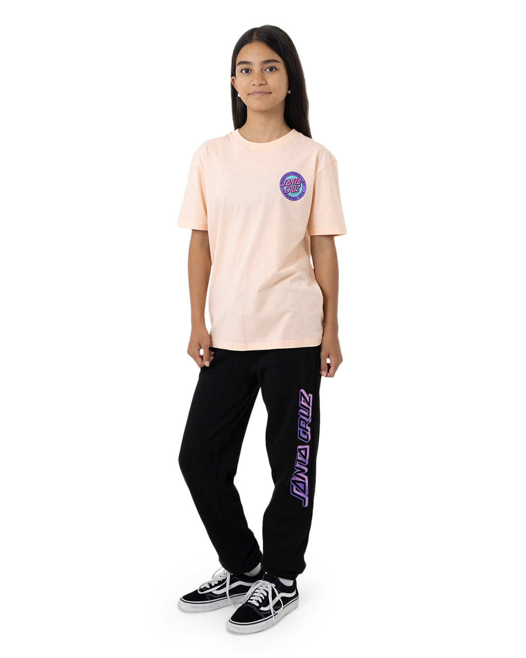 Santa Cruz MFG Retro Dot Reverse Short Sleeve Tee Pink Coral