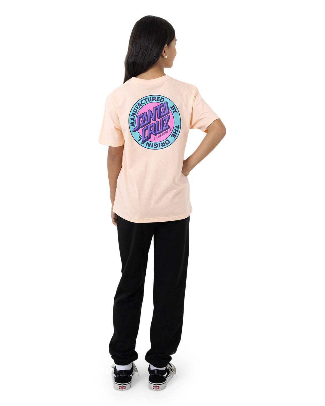 Santa Cruz MFG Retro Dot Reverse Short Sleeve Tee Pink Coral
