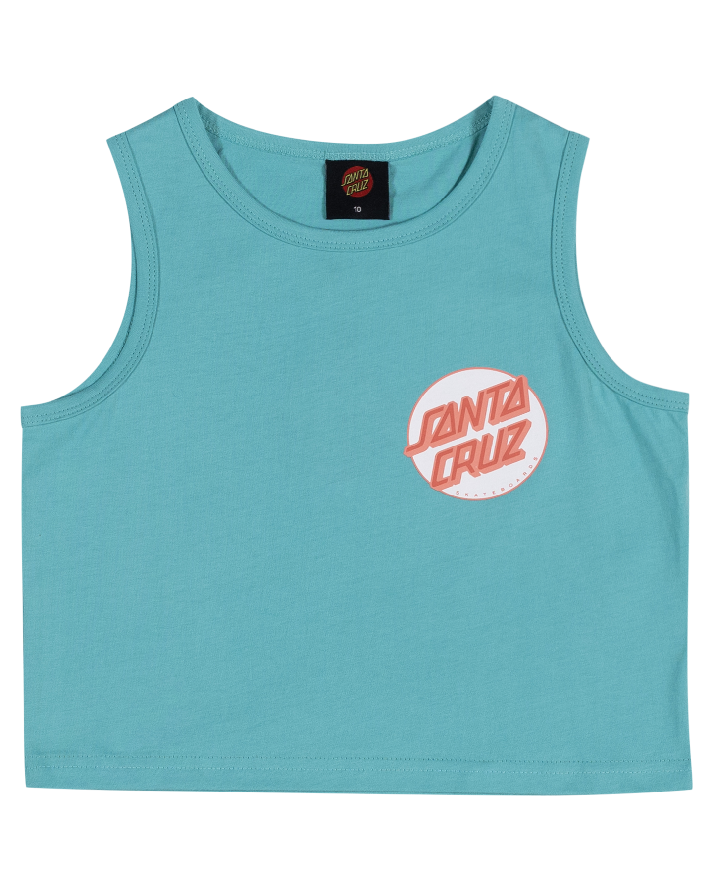 Santa Cruz Other Dot Chest Crop Tank Tee Ocean