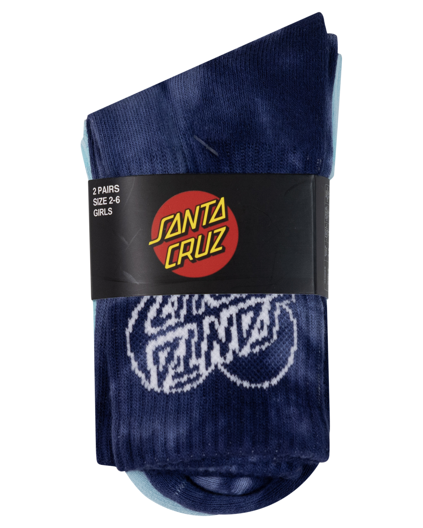 Santa Cruz Heart Dot Hollow Mid Sock 2 Pack Dark Blue Tie Dye | Aqua