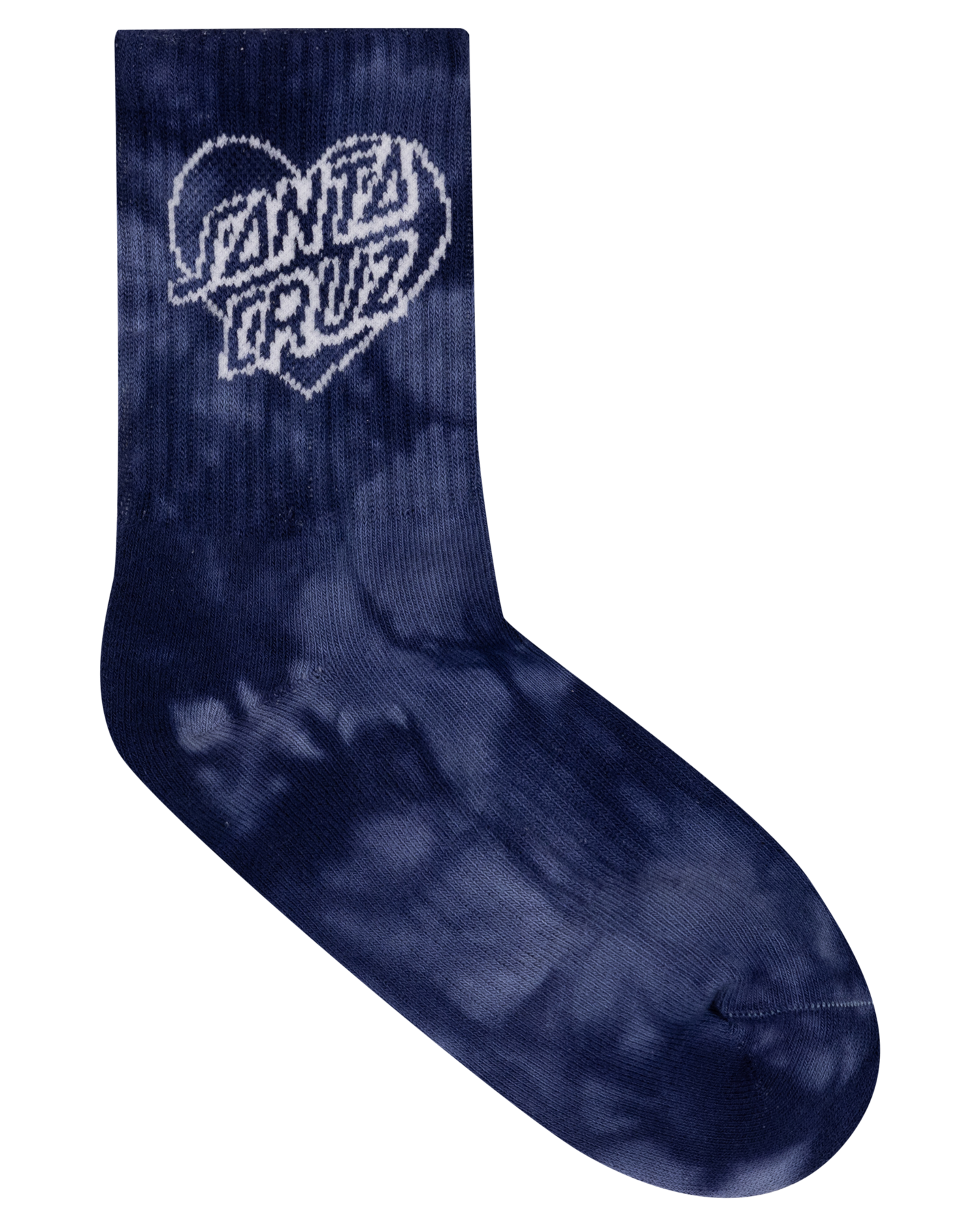Santa Cruz Heart Dot Hollow Mid Sock 2 Pack Dark Blue Tie Dye | Aqua