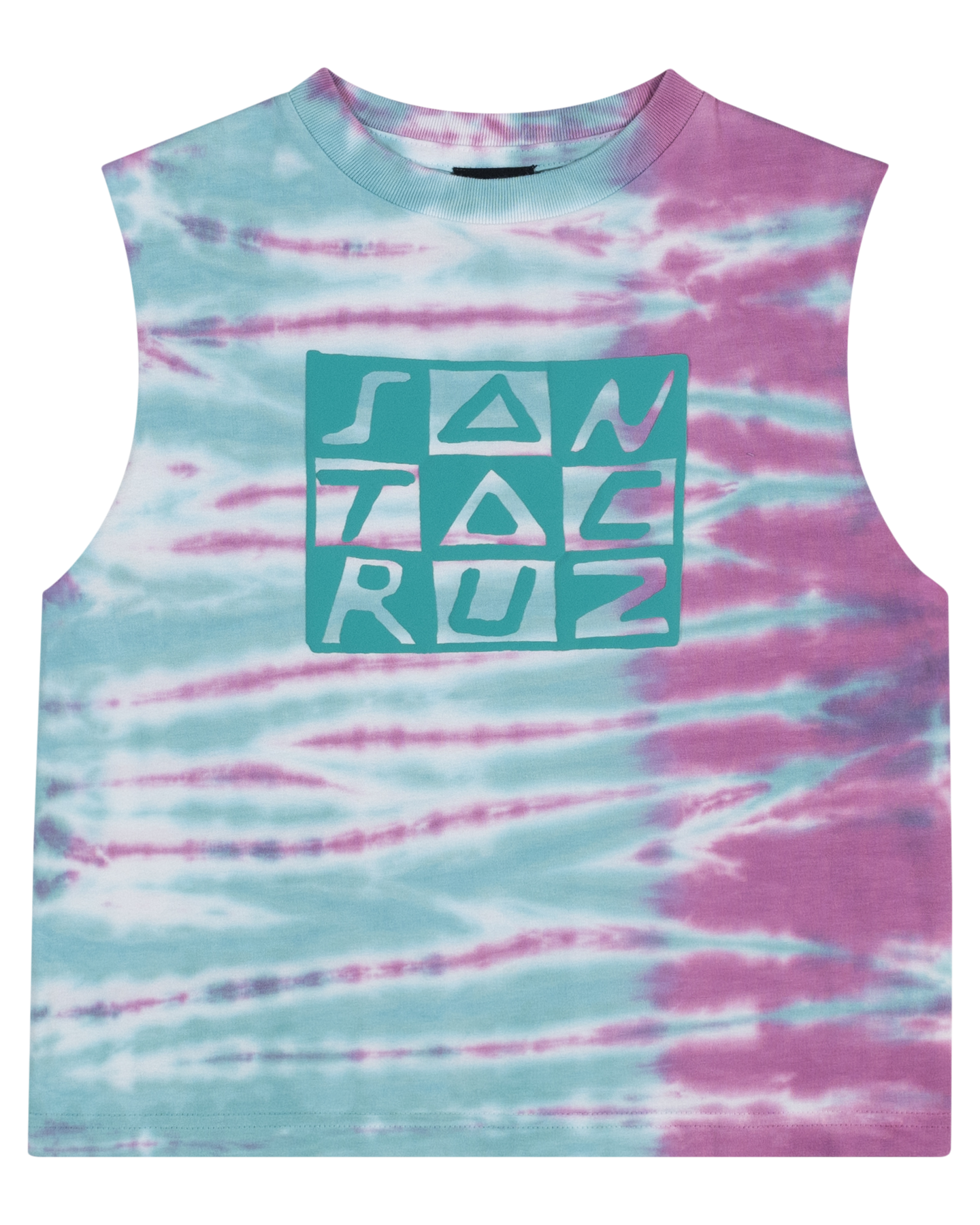 Santa Cruz Checker Block Front Muscle Ocean Tie Dye