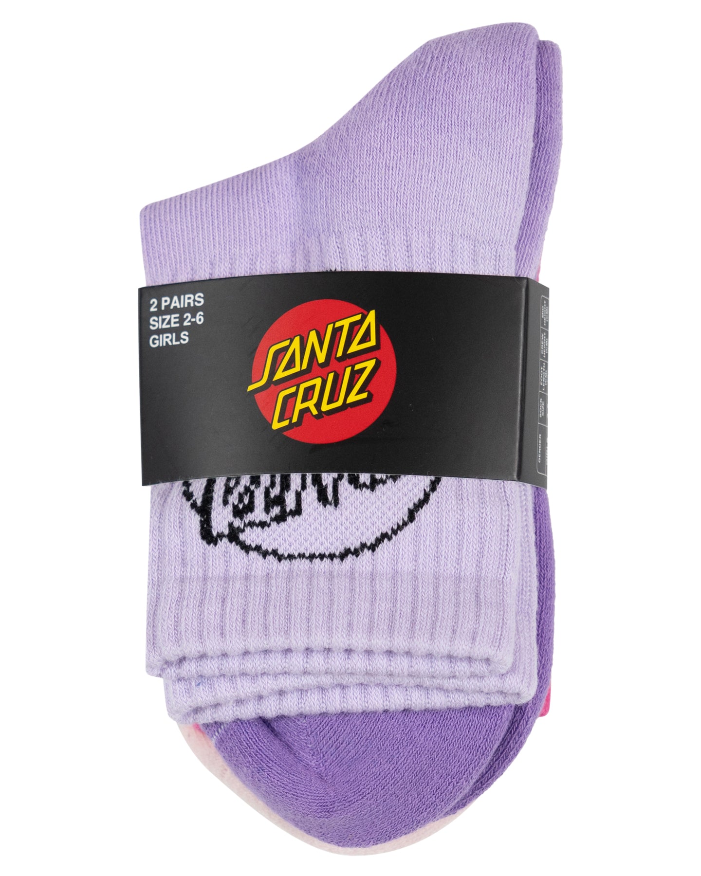 Santa Cruz Opus Dot Mid Sock 2 Pack Lavender | Pink Tie Dye