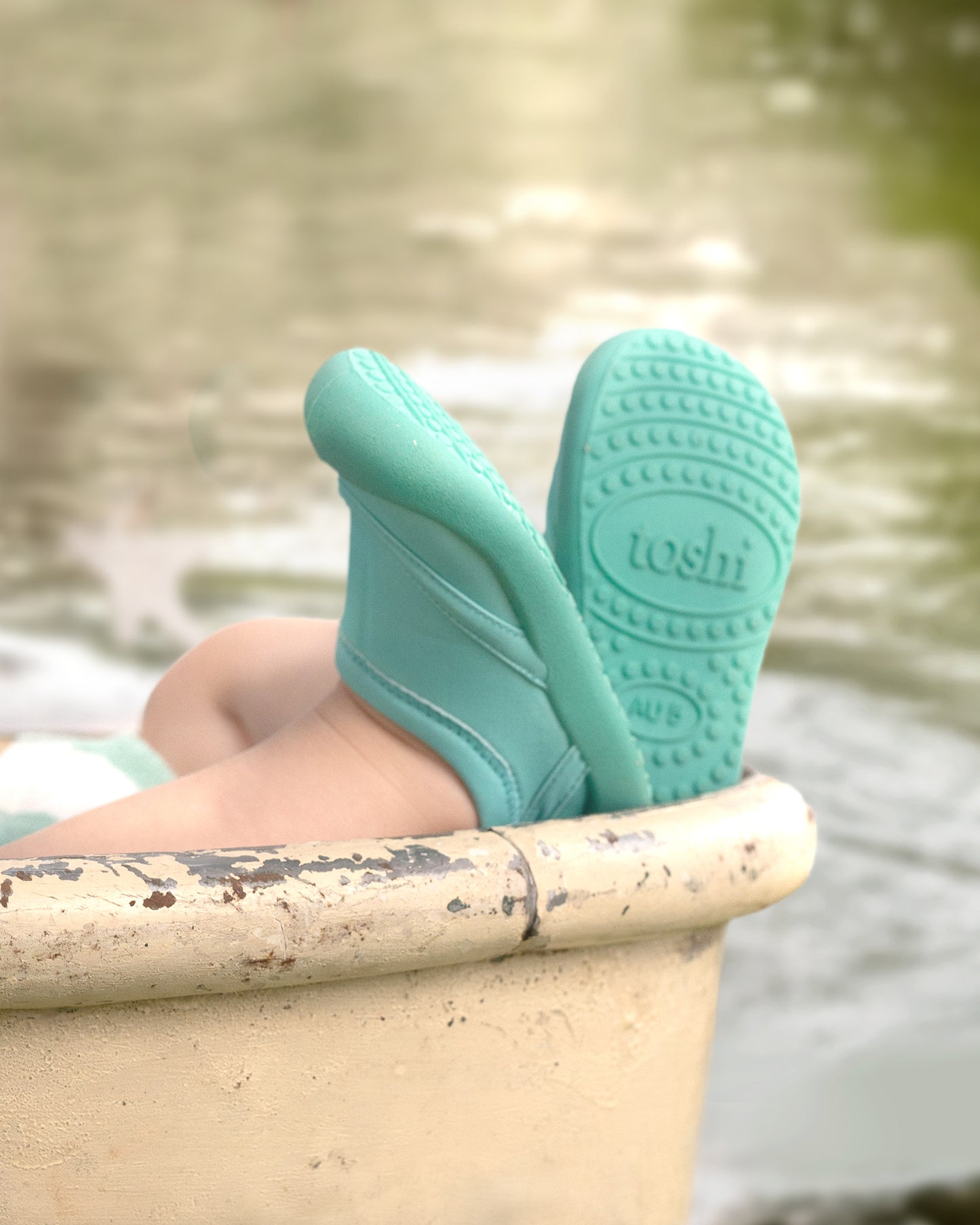 Toshi Swim Baby Reef Booties Beachcomber Seagrass