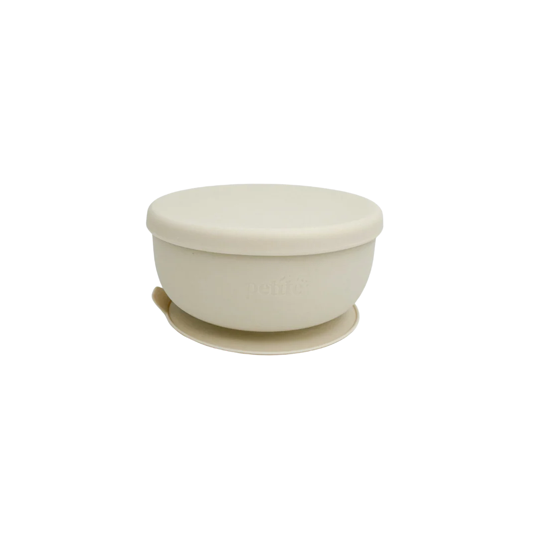 Petite Eats Stainless Steel Bowl with Lid Sand