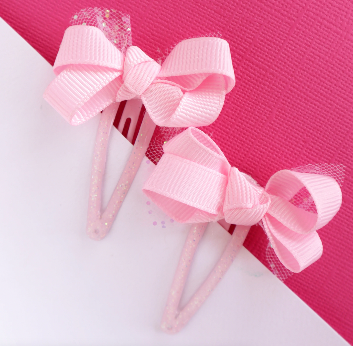 Lauren Hinkley Pink Mini Grosgrain Hair Clips