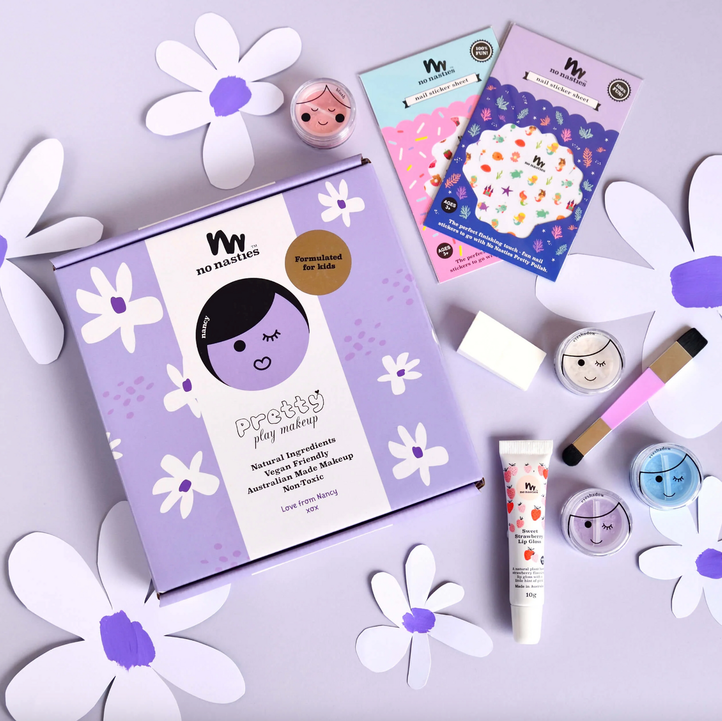 No Nasties Nancy Purple Natural Kids Deluxe Makeup Set