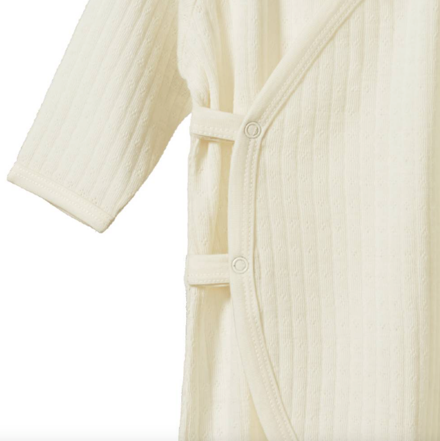 Nature Baby Merino Essential Kimono Stretch & Grow Pointelle Natural