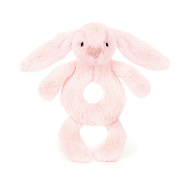Jellycat Bashful Pink Bunny Ring Rattle
